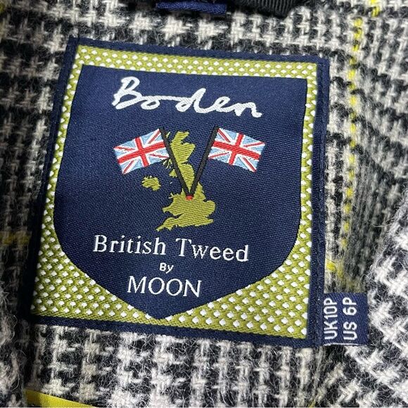 Boden British Tweed By Moon Wool Blazer Glen Check Plaid Academia Women’s US 6P - Picture 5 of 12